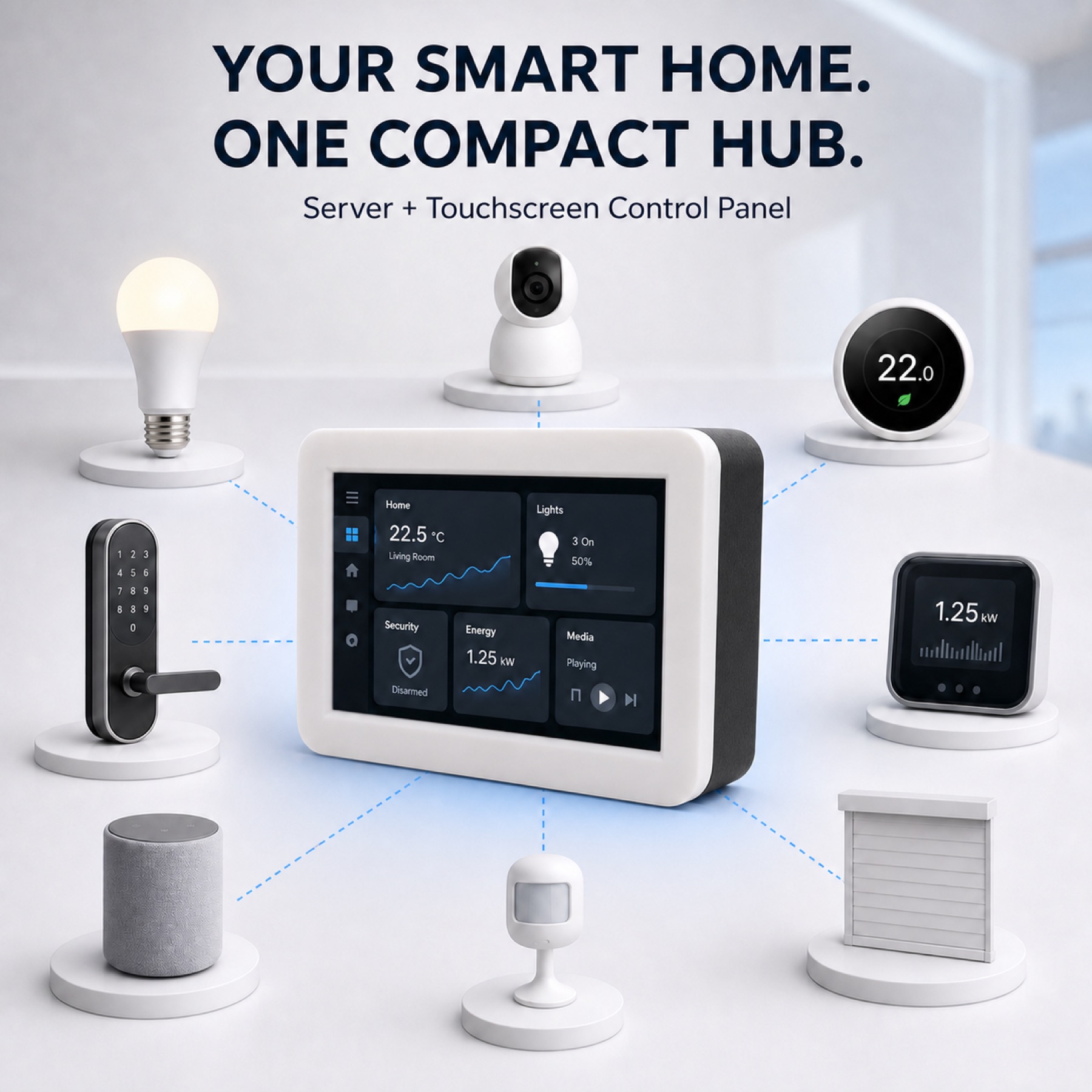 5-inch Home Assistant Kiosk Server: smart home system collage