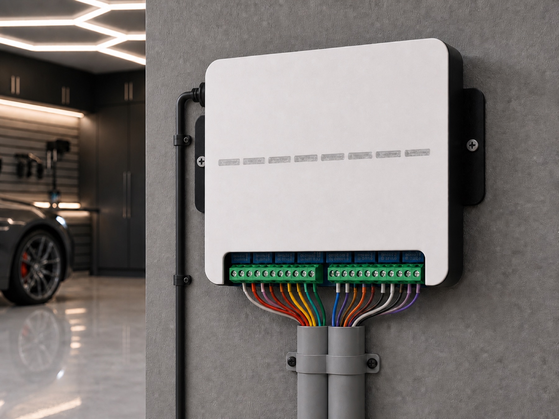 Smart Sprinkler Controller: garage wall installation