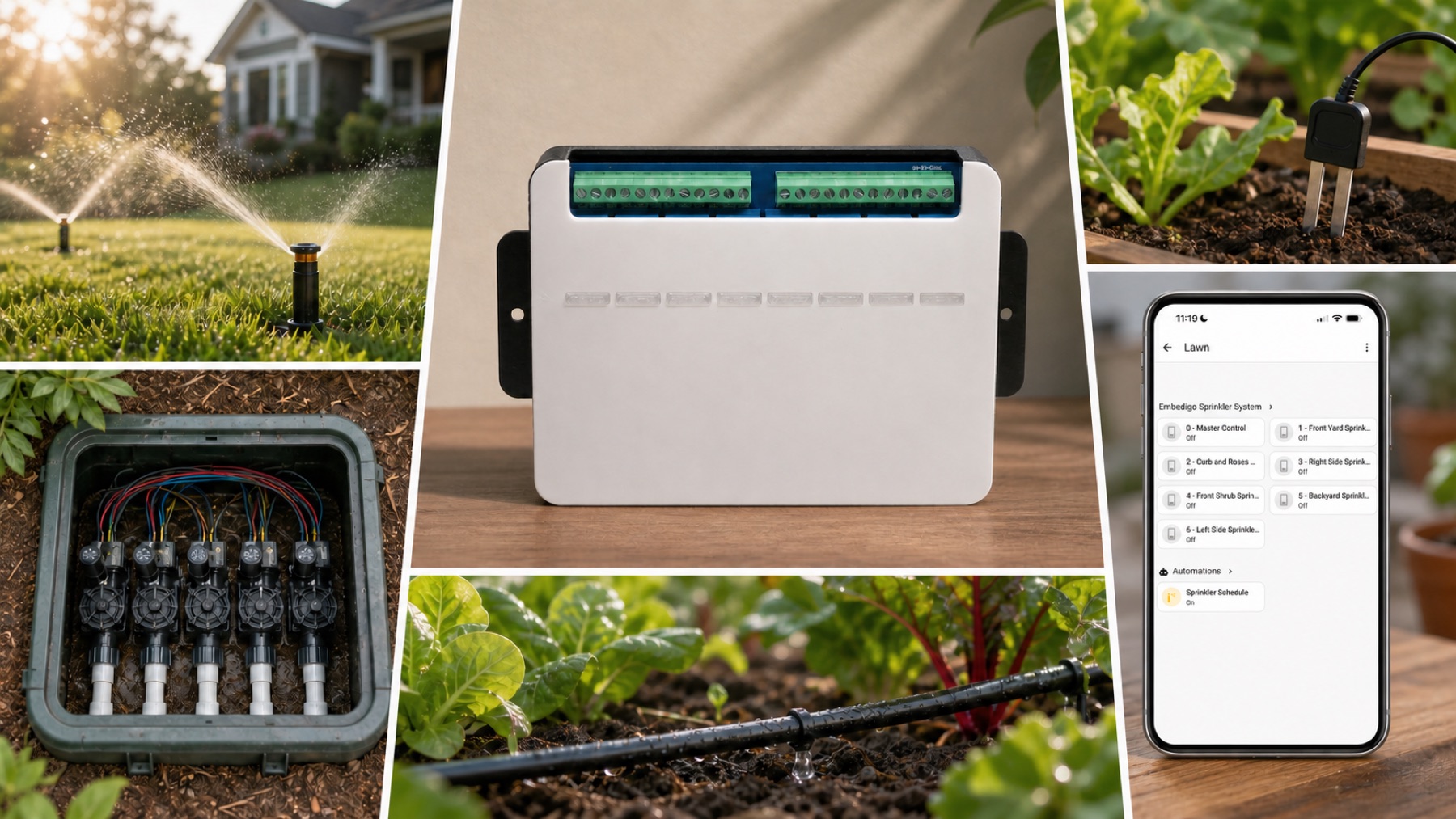 Smart Sprinkler Controller: smart irrigation collage